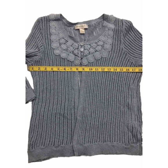 Christopher & Banks Women's Cardigan Sweater Size M Blue Color - Picture 7 of 13